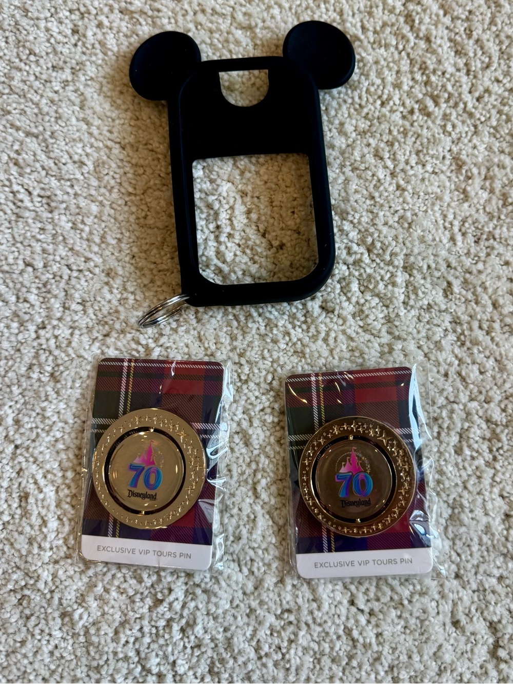 2 Disneyland 70th Anniversary Exclusive VIP Tours Pin Set and Touchland Case